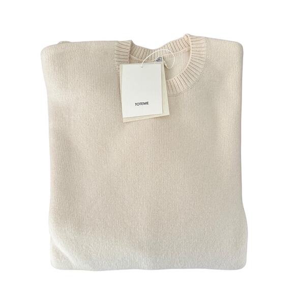 TOTEME Double Knit Pullover Sweater Wool Cashmere Snow Small Ivory xS - Picture 2 of 12